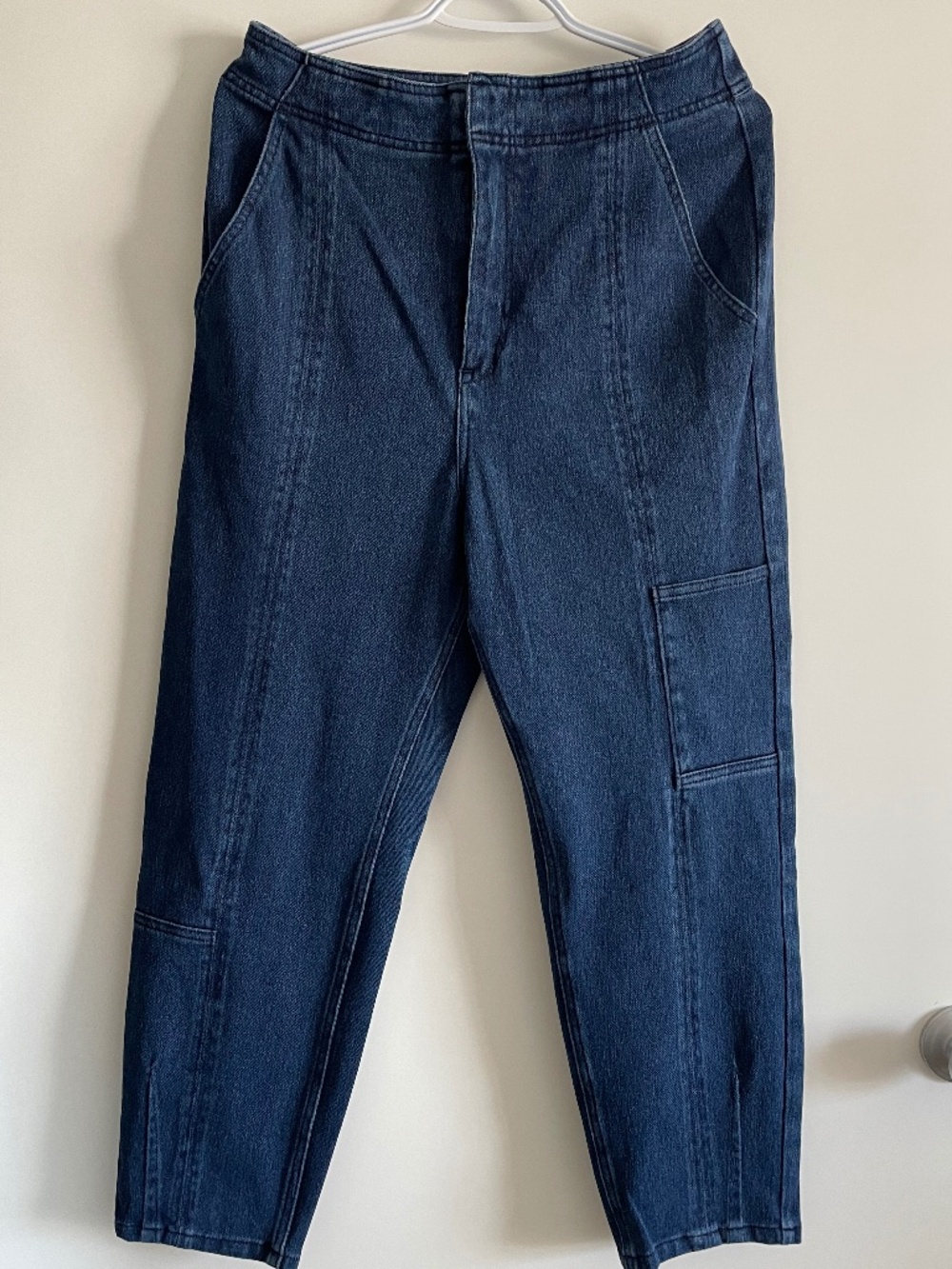 EUC Anthropologie Pilcro High-Rise Cropped Tapered Dark Denim Jeans in Size 29